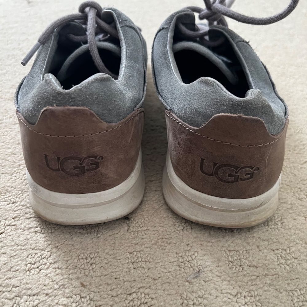 UGG Hepner Men’s 8.5 Woven Casual Shoes Gray Leather Suede Comfort - Picture 7 of 16